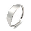 Non-Tarnish 304 Stainless Steel Blank Rectangle Open Cuff Rings for Women RJEW-D022-02P-1