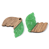 Opaque Resin & Walnut Wood Pendants RESI-S389-017A-C03-2