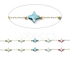 Colorful Natural Shell Star & Brass Beaded Link Chains CHS-C008-03G-2
