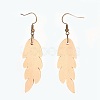 Wood Beads Dangle Earrings EJEW-JE02771-03-1