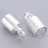 Silver Color Plated Column Brass Magnetic Clasps X-KK-J149-S-3