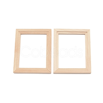 Mini Rectangle Wood Photo Frame Stands AJEW-WH0252-20-1