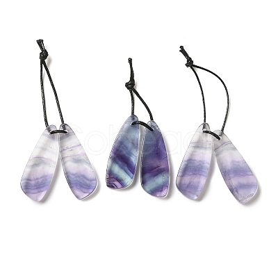 2Pcs Natural Fluorite Pendants G-Z064-01D-1