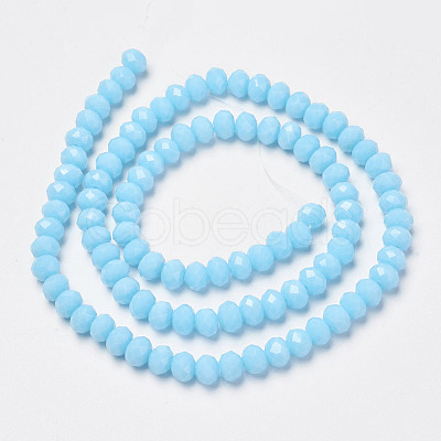 Opaque Solid Color Glass Beads Strands EGLA-A034-P8mm-D08-1