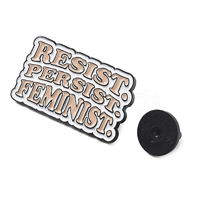 Word Resist Persist Femenist Enamel Pins JEWB-Q034-01G-1