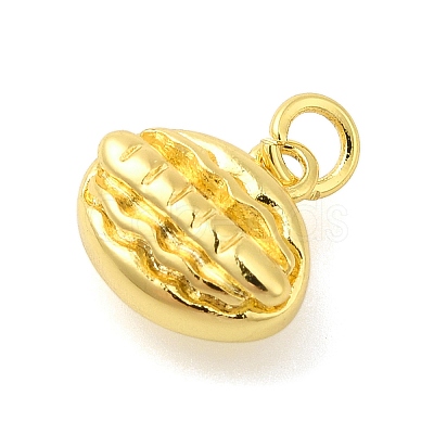 Oval Rack Plating Brass Pendants Charms KK-S396-72G-1