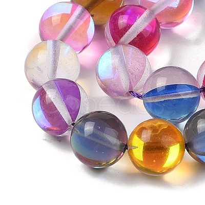 Electroplated Synthetic Moonstone Beads Strands G-C131-A01-03-1