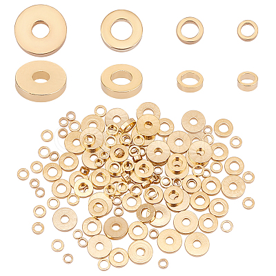 PandaHall Elite 120Pcs 4 Styles Brass Spacer Beads KK-PH0006-88-1