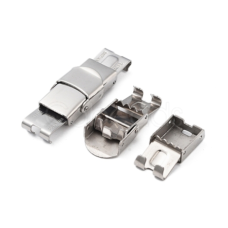 Non-Tarnish 201 Stainless Steel Watch Band Clasps STAS-C006-1-1