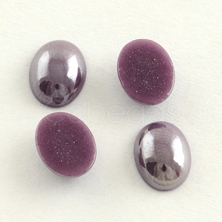 Pearlized Plated Opaque Glass Cabochons PORC-S804-10x14-16-1