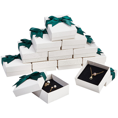 12Pcs Square Cardboard Jewelry Set Box CBOX-NB0001-29B-1