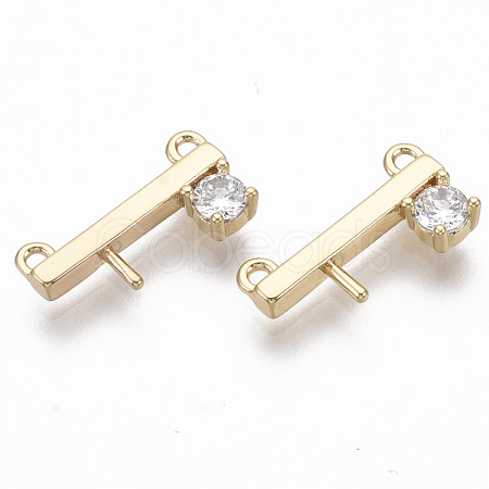 Brass Micro Pave Cubic Zirconia Peg Bails Pendants KK-R130-033-NF-1