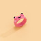 Frog Resin Plain Band Rings for Women Girls, Frog, 17mm