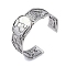 Constellation Alloy Open Cuff Bangles for Women Men, Antique Silver, Virgo, Inner Diameter: 2-1/2 inch(6.2cm), 20~31mm