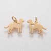 304 Stainless Steel Puppy Pendants STAS-Q201-T464G-2