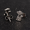 304 Stainless Steel Rhinestone Kitten Jewelry Sets SJEW-D070-16P-3