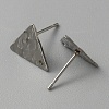 304 Stainless Steel Textured Geometry Stud Earring Findings with Hole STAS-WH0027-54H-3