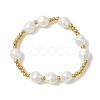 3Pcs 3 Styles 304 Stainless Steel & Resin & ABS Plastic Imitation Pearl Beaded Stretch Bracelet Sets BJEW-JB10874-3