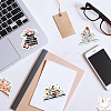 Book with Flower Pattern Self-Adhesive Picture Stickers X-DIY-P069-02-11