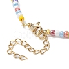 Flower & Smile Face Acrylic & Seed Beaded Necklace for Women NJEW-JN04303-3