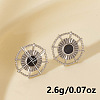 Vintage French Style Stainless Steel Sun Stud Earrings BK1028-1-2