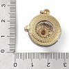 Brass Micro Pave Cubic Zirconia with Glass Pendents KK-Q815-08G-3