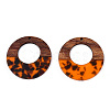 Transparent Resin & Walnut Wood Pendants RESI-TAC0017-74-B01-2