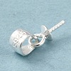 Rhodium Plated 925 Sterling Silver Cup Pearl Bail Pin Pendants STER-P008-03-3