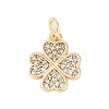 Rack Plating Brass Micro Pave Clear Cubic Zirconia Charms KK-Z060-13G-1