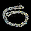 AB Color Plated Electroplate Transparent Glass Beads Strands EGLA-G037-04A-AB01-3