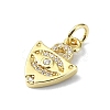 Eye Theme Brass Micro Pave Cubic Zirconia Charms KK-H475-58G-03-2