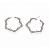 Long-Lasting Plated 304 Stainless Steel Wire Wrapped Hoop Earrings EJEW-D250-02-P-2