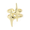 Brass Star Open Cuff Ring for Women RJEW-A042-01A-2