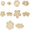 SUPERFINDINGS 10Pcs 5 Style Brass Fancy Bead Caps KK-FH0002-46-1