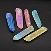 Dyed Nuggets Natural Electroplated Crystal Pendants G-A144-10-1