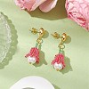 Handmade Glass Seed Beads Flower Stud Earrings EJEW-MZ00277-01-2