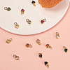 16Pcs 8 Colors Brass inlaid Cubic Zirconia Pendants ZIRC-CJ0001-15-5