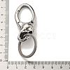 Tibetan Style 316 Surgical Stainless Steel Fittings with 304 Stainless Steel Key Ring FIND-Q101-16AS-3