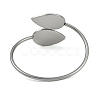 304 Stainless Steel Blank Bangle Bases with Teardrop Tray STAS-Z088-01P-06-3