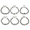 304 Stainless Steel & Synthetic Non-magnetic Hematite Round Beaded Bracelets for Women BJEW-G717-12-1