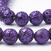 Electroplated Natural Lava Rock Beads Strands G-T098-01D-03-3