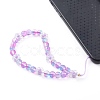 Frosted Round Spray Painted Glass Beaded Mobile Straps HJEW-JM00467-01-4