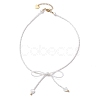 Glass Seed Pendant Necklaces for Women NJEW-MZ00031-02-4