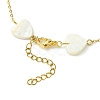 3Pcs 3 Style Natural Shell Beaded Link Chain Necklaces Set with Brass Golden Cable Chains NJEW-TA00120-6