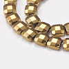 Electroplated Non-magnetic Synthetic Hematite Beads Strands G-P367-C02-1