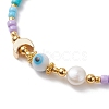 Colorful Glass Seed & Brass Braided Bead Bracelet BJEW-JB10138-03-3