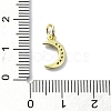 Moon Theme Brass Micro Pave Clear Cubic Zirconia Charms KK-H475-57G-11-3