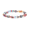 Natural Pearl & Glass Triangle Beaded Stretch Bracelet for Women BJEW-JB08230-5