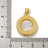 Rack Plating Brass Micro Pave Clear Cubic Zirconia Flat Round Pendants KK-U025-10G-08-3