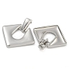 Brass Rhombus Stud Earrings EJEW-K293-01P-2